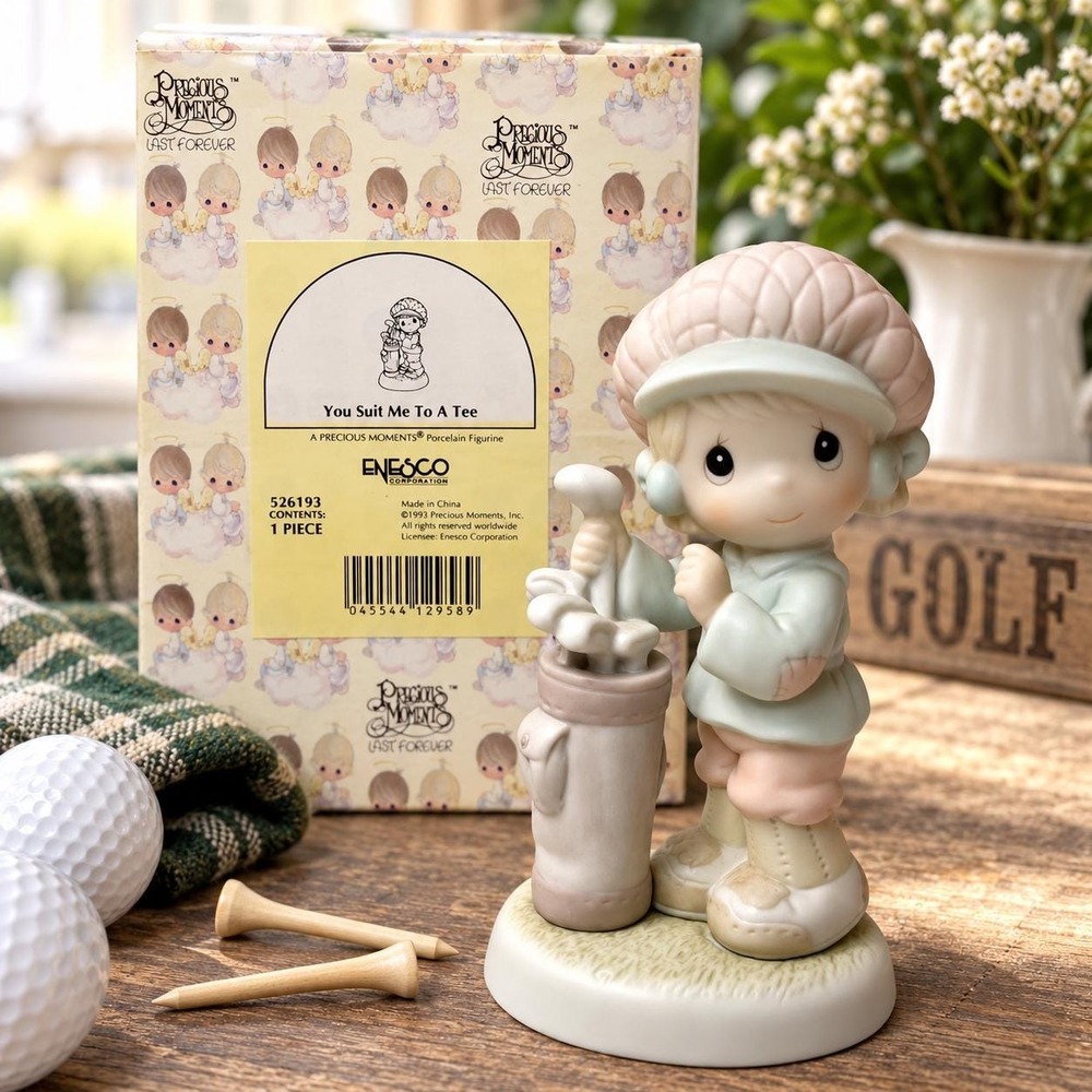 VTG 1993 Precious Moments You Suit Me To A Tee Golf Figurine 526193 Enesco Box